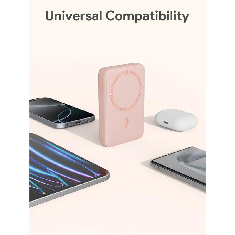 Aukey PB-MS04 Magfusion Slim 10K Magnetic Wireless Power Bank (Pink) - Image 8