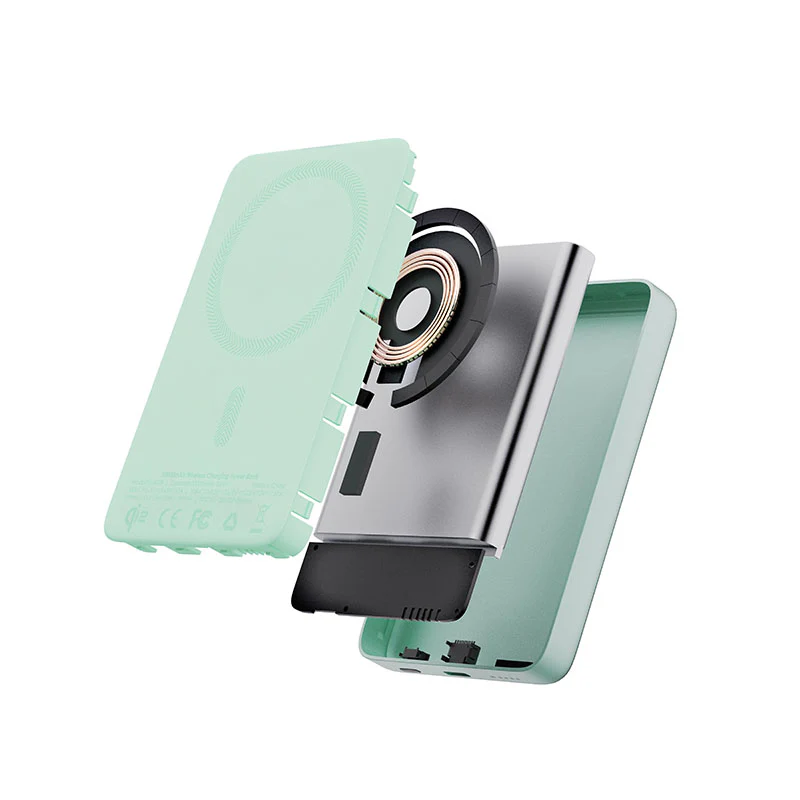 Aukey PB-MS08 MagFusion M Qi2 10,000mAh Magnetic Wireless Charging Power Bank (Mint Blue) - Image 2