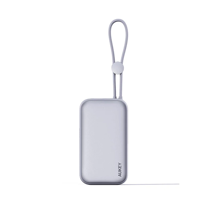 Aukey PB-Y47 Spark Sling 10000mAh Compact Fast Charging PB with Built-in USB-C Cable - White - Image 2
