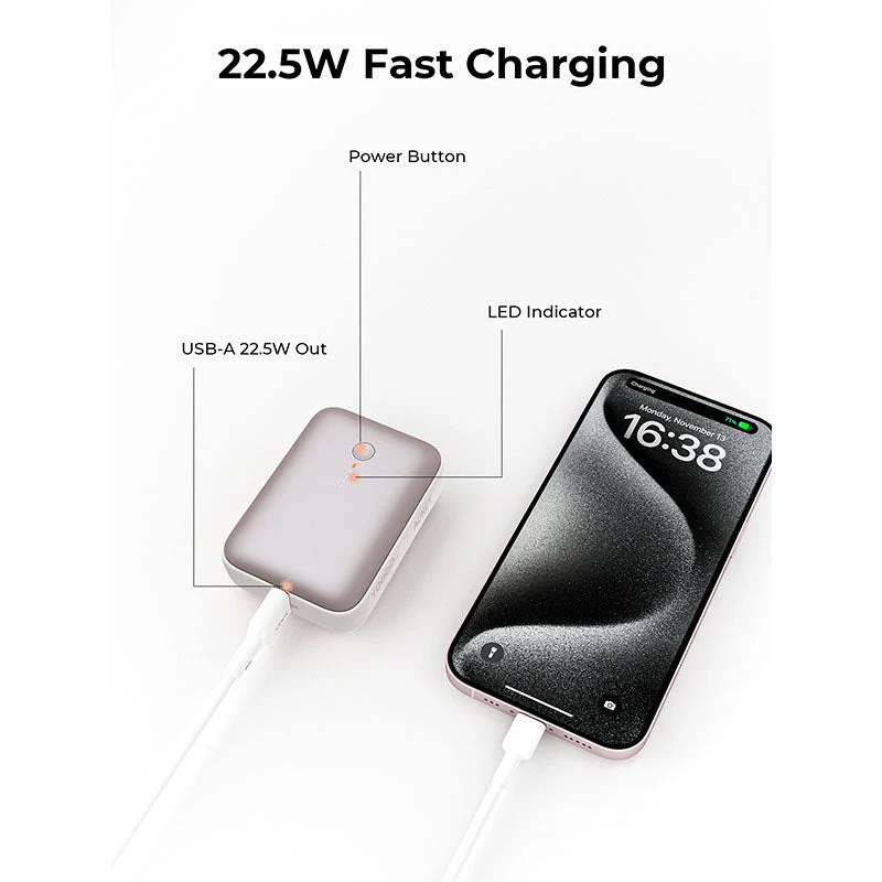 Aukey PB-Y55 Spark Mini 10000mAh Compact Fast Charging Power Bank with 20W PD (Desert Gold Titanium) - Image 4