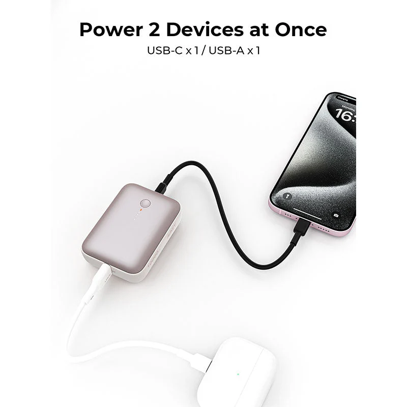 Aukey PB-Y55 Spark Mini 10000mAh Compact Fast Charging Power Bank with 20W PD (Desert Gold Titanium) - Image 8