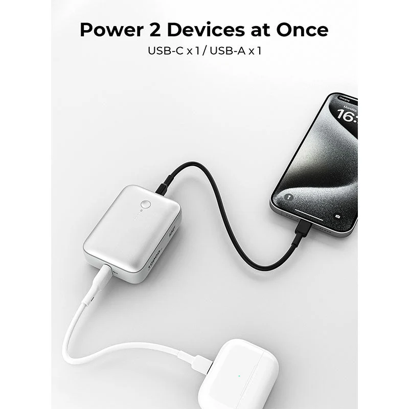 Aukey PB-Y55 Spark Mini 10000mAh Compact Fast Charging Power Bank with 20W PD (Frost White) - Image 7
