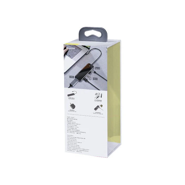 Baseus CAHUB-BZ0G Multi-functional HUB (Type-C to 3xUSB3.0+HD4K+PD) (Gray) - Image 8