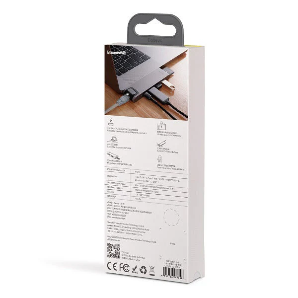 Baseus CAHUB-L0G thunderbolt C+Pro smart HUB docking station (Grey) - Image 8