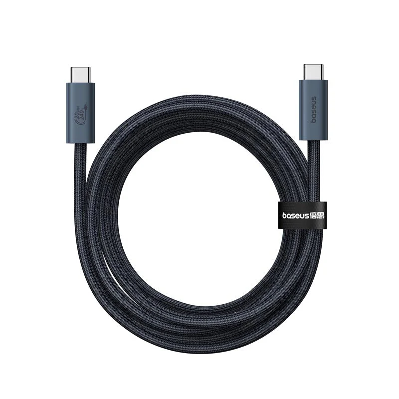 Baseus Crystal Shine USB3.2 Full-Featured Fast-Charging Data Cable USB-C to USB-C 100W 1.5m 20Gb Cluster Black - Image 3