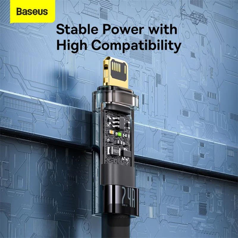Baseus Explorer Auto Off Fast Charging USB to C 100W 1M Blk - Image 3