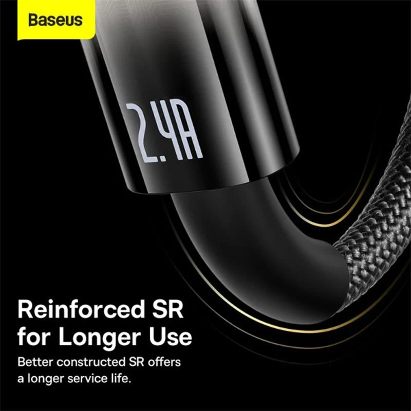 Baseus Explorer Auto Off Fast Charging USB to C 100W 1M Blk - Image 4
