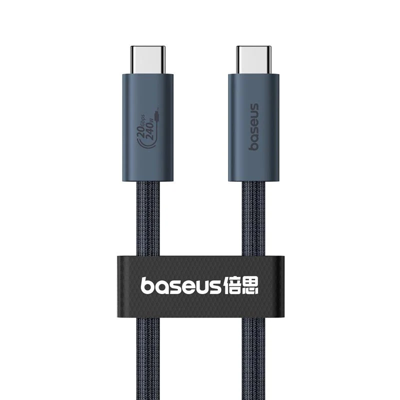 Baseus Flash 2 USB4 Full-Featured Charging Cable USB-C to USB-C 240W 1.8m Cluster Black - Image 4