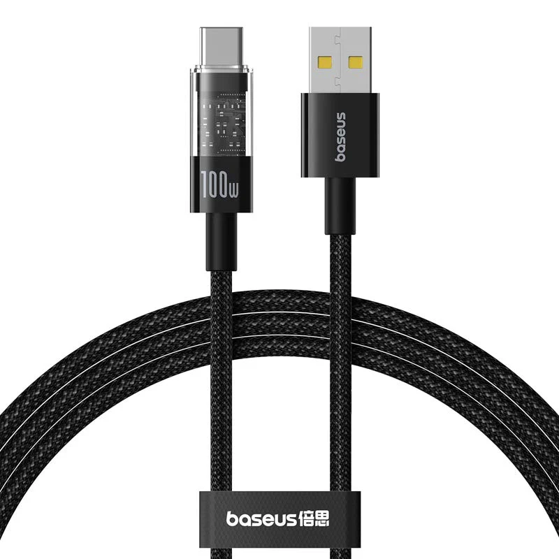 Baseus Gem Fast-Charging Data Cable A to C 100W 1m, Black - Image 2