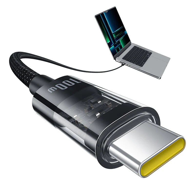 Baseus Gem Fast-Charging Data Cable C to C 100W 1m, Black - Image 3
