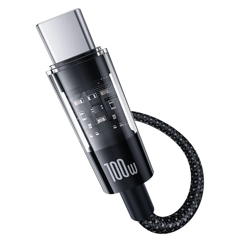 Baseus Gem Fast-Charging Data Cable C to C 100W 1m, Black - Image 5