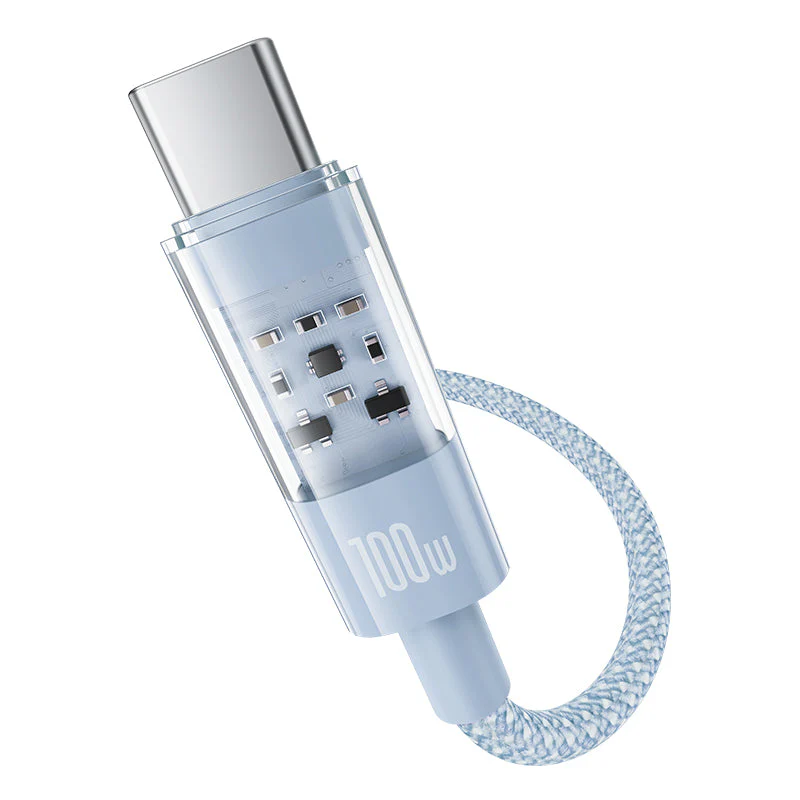 Baseus Gem Fast-Charging Data Cable C to C 100W 1m, Blue - Image 4
