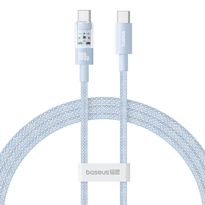 Baseus Gem Fast-Charging Data Cable C to C 100W 1m, Blue - Image 5
