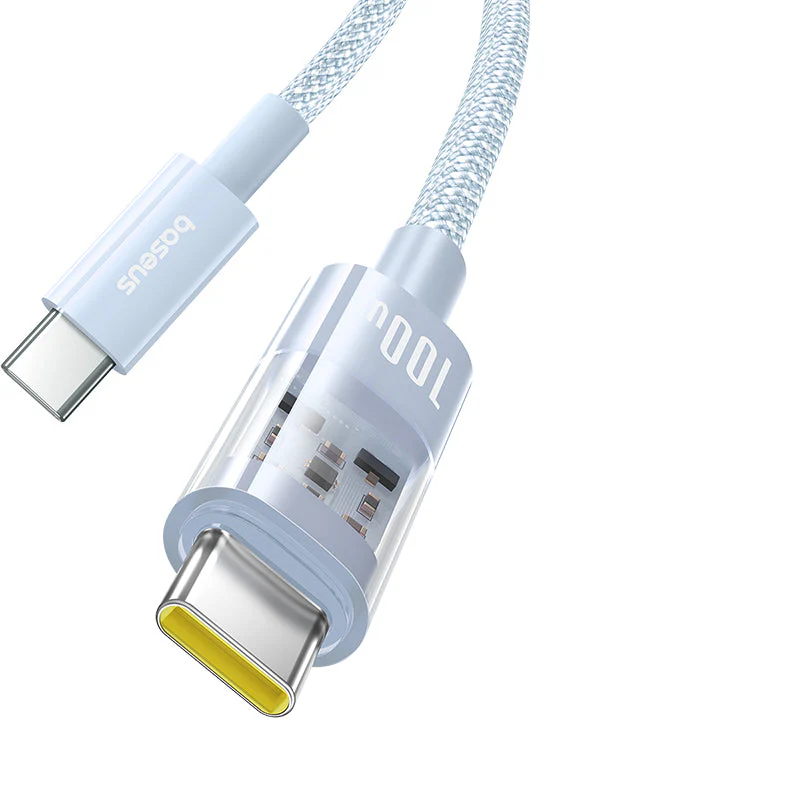 Baseus Gem Fast-Charging Data Cable C to C 100W 1m, Blue - Image 6