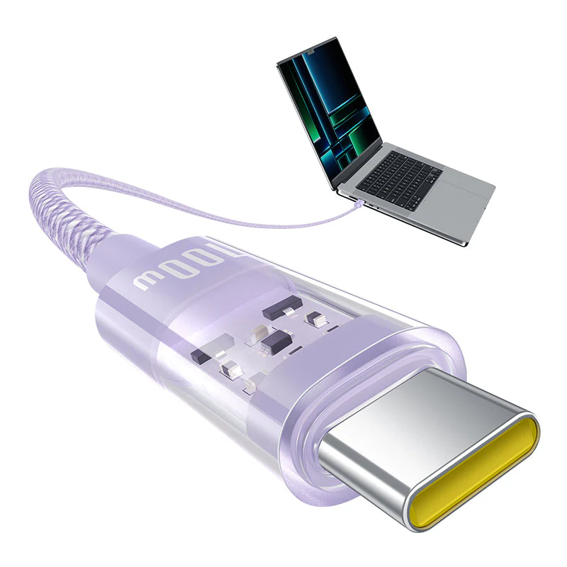 Baseus Gem Fast-Charging Data Cable C to C 100W 1m, Purple - Image 5