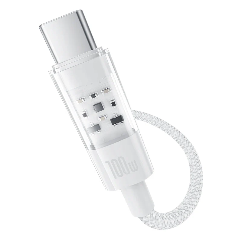 Baseus Gem Fast-Charging Data Cable C to C 100W 1m, White - Image 6