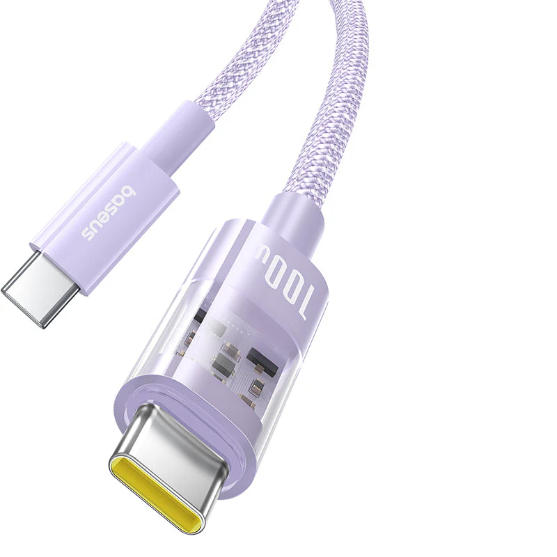 Baseus Gem Fast-Charging Data Cable C to C 100W 2m, Purple - Image 3