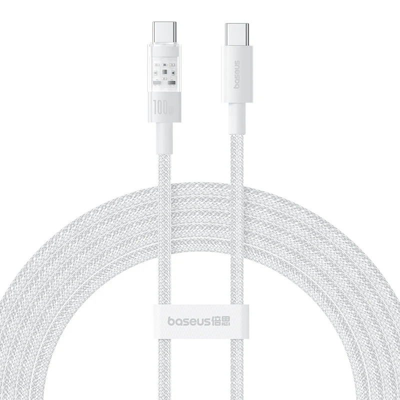 Baseus Gem Fast-Charging Data Cable C to C 100W 2m, White - Image 3
