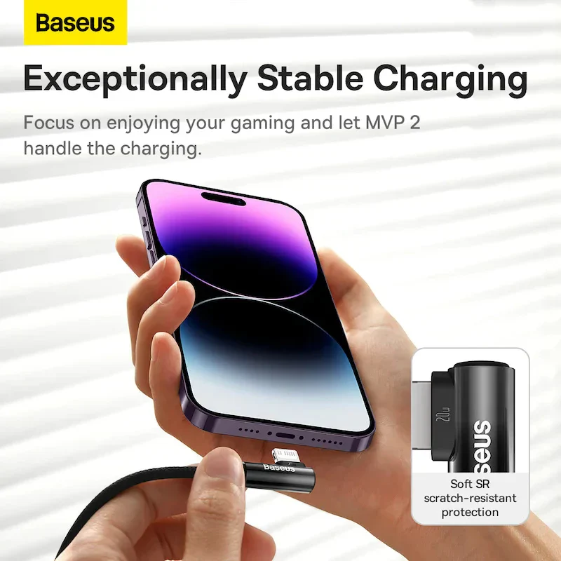 Baseus MVP 2 Elbow-shaped Fast Charging C to C 100W 2m Blk+Blue - Image 4