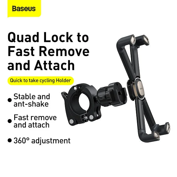 Baseus SUQX-01 Bicycle Smartphone Holder (Black) - Image 2