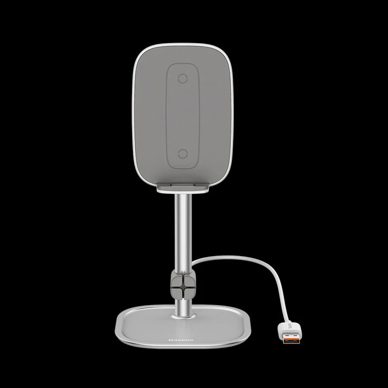 Baseus SUWY-D0S Literary Youth Desktop Bracket (Telescopic + Wireless Charging) Silver - Image 11