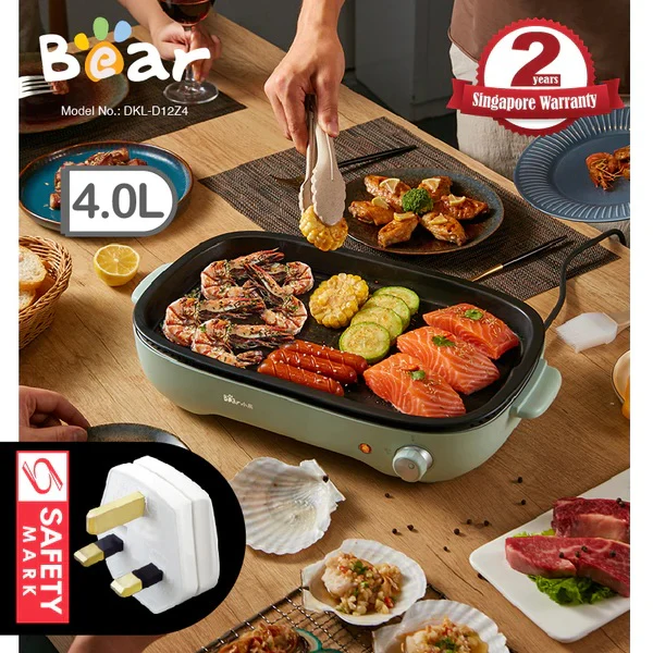 Bear DKL-D12Z4 Steamboat with BBQ Plate 4.0L - Image 2