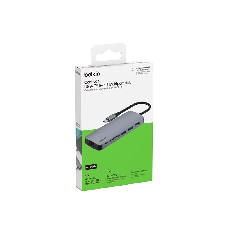 Belkin AVC008fqSGY-V2 USB-C 6-in-1 Multiport Dock W 4K - Image 3