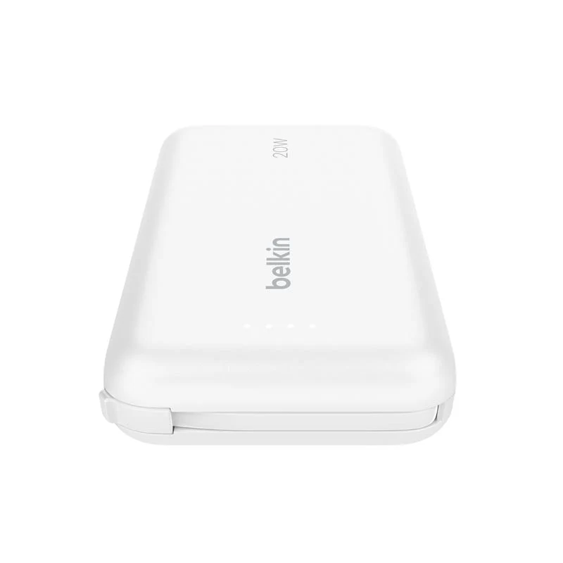 Belkin BPB021fqWH BoostCharge Power Bank 10K with Integrated Cable (White) - Image 2