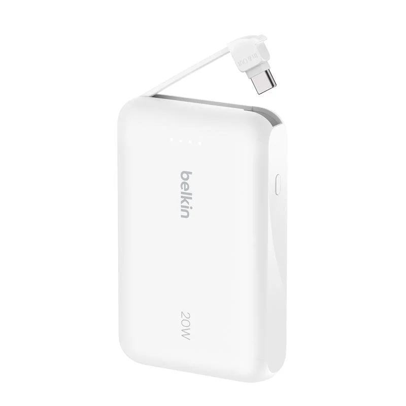 Belkin BPB021fqWH BoostCharge Power Bank 10K with Integrated Cable (White) - Image 3