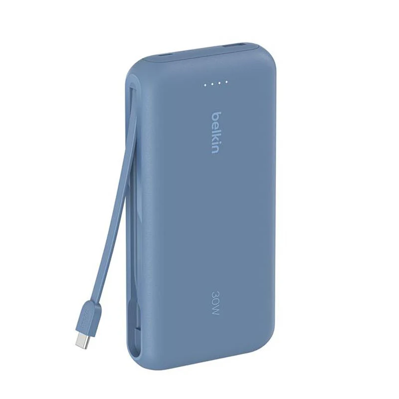 Belkin BPB024fqBL BoostCharge Power Bank 20K with Integrated Cable (Blue) - Image 2