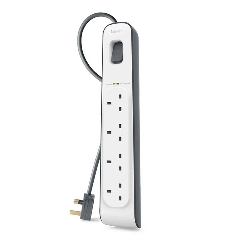 Belkin BSV400af2M 4Way 2M Surge Protection Strip (White) - Image 2
