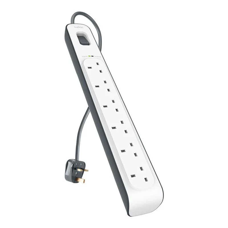 Belkin BSV603af2M 6Way 2M Surge Protection Strip (White)