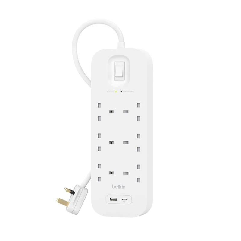 Belkin SRB002af2M 6Way 2M Surge Protection Strip with USB A + C - Image 3