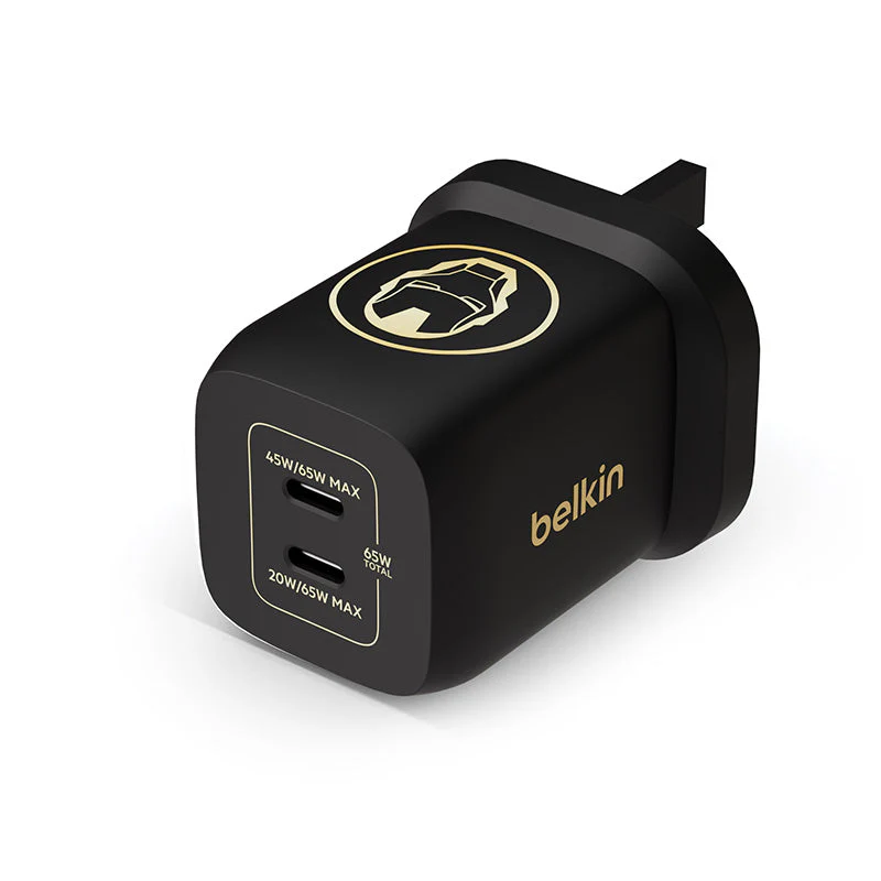 Belkin WCH013myBG-DY BoostCharge Pro Dual USB-C GaN Wall Charger with PPS 65W (Ironman)) - Image 5