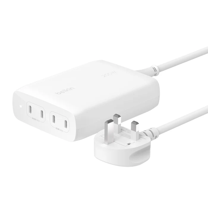 Belkin WCH015myWH 200W 4 Port USB C Charger (White)