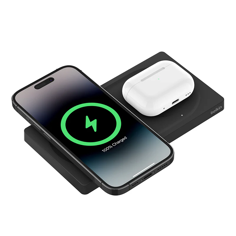 Belkin WIZ019btBK MagSafe 2-in-1 Wireless Charging Pad (Black) - Image 2