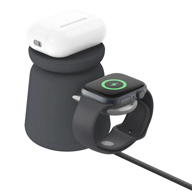 Belkin WIZ020btH36 BoostCharge Pro 2-in-1 Wireless Charging Dock with MagSafe 15W (Charcoal) - Image 3