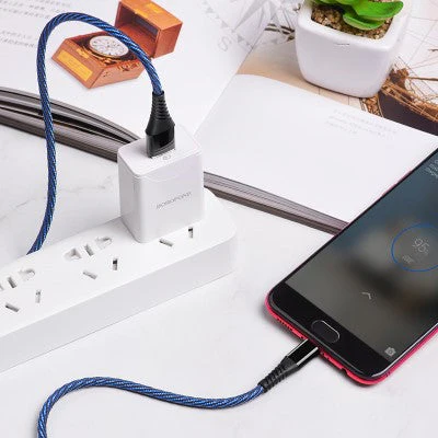 Borofone BU13 Craft Micro Charging Cable 4A (Black) - Image 3