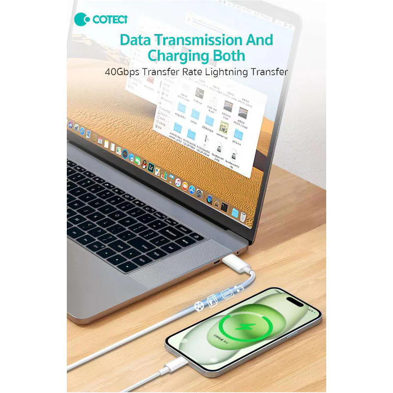 COTECi USB-C to USB-C TPE 60W Fast Charging Cable 1M - Image 3