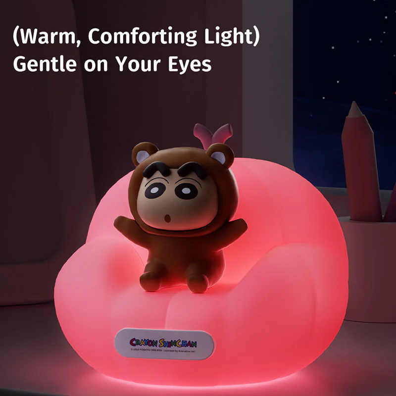Crayon Shinchan Pumpkin Night Lamp (Brown & Pink) - Image 4