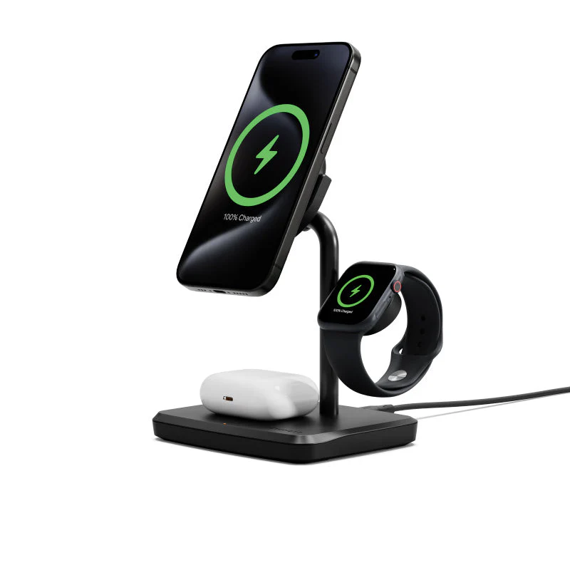 Cygnett CY5100BUNCP Qi2.0 3-In-1 Charge Base (Black) - Image 3