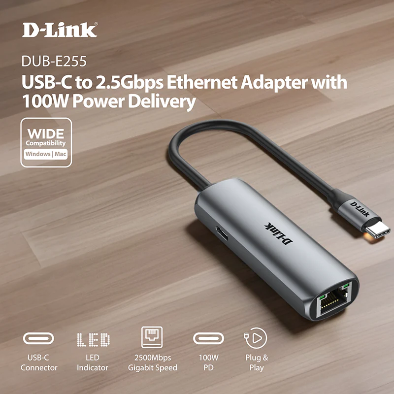 D-Link DUB-E255 USB-C to 2.5G Ethernet Adapter - Image 6