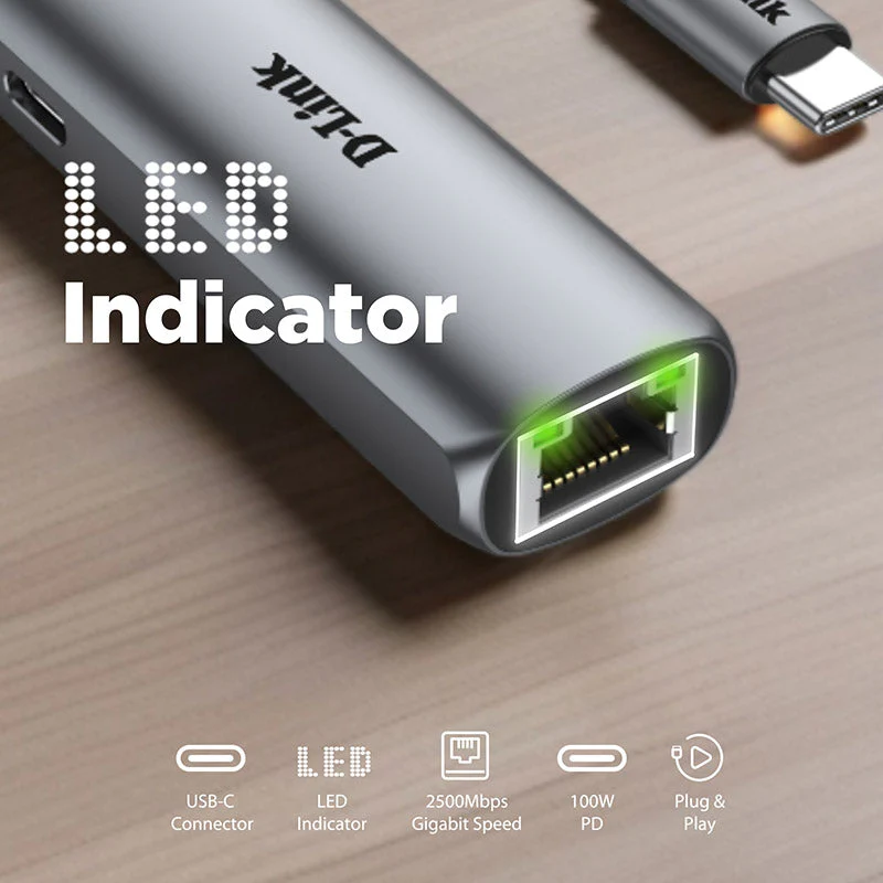 D-Link DUB-E255 USB-C to 2.5G Ethernet Adapter - Image 7