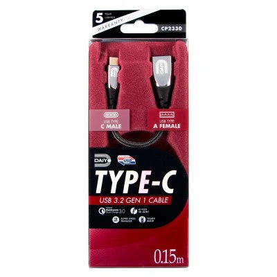 Daiyo CP2330 USB 3.2 Gen1 Type C Male to A Female 0.15m