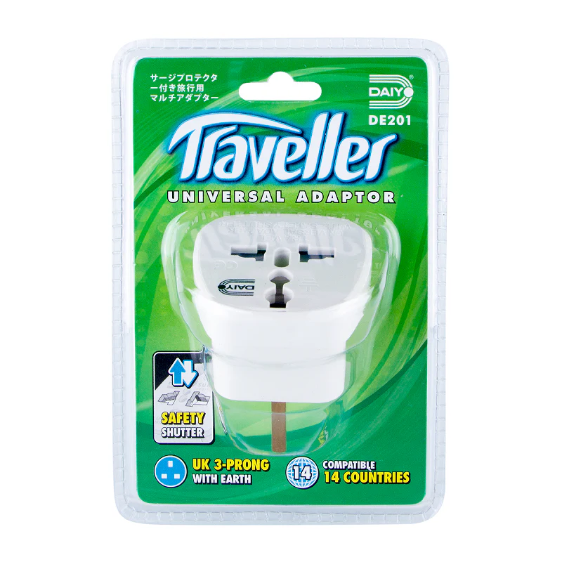 Daiyo DE201 Traveller Adaptor UK 3-Prong With Earth - Image 3