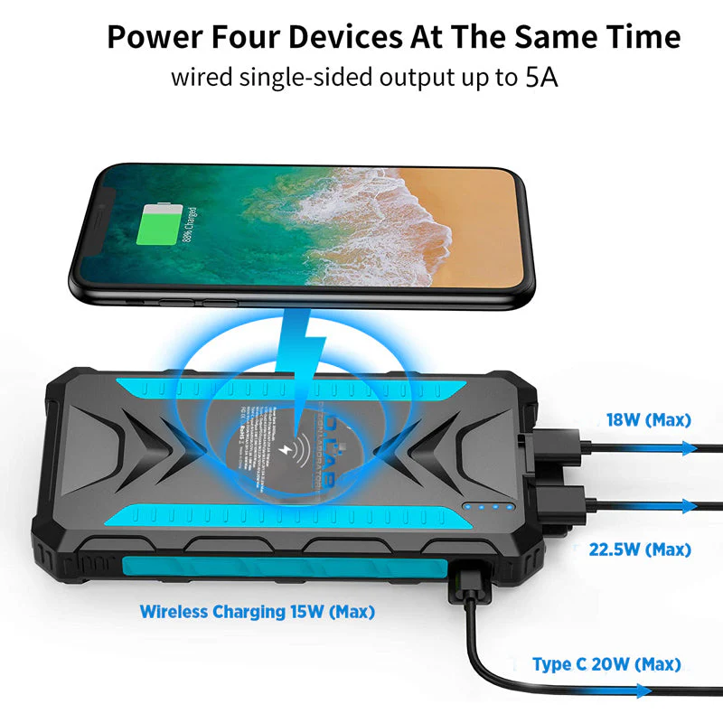 DLab SPB20P 20000mAh Solar Powerbank Pro (Blue) - Image 2