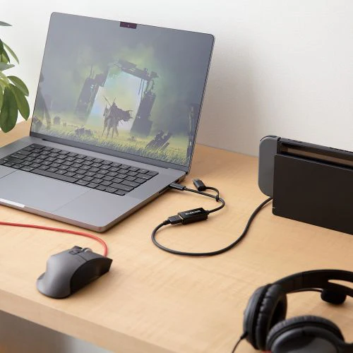 Elecom AD-HDMICAPBK USB C/USB A connector 4K HDMI Adapter - Image 6