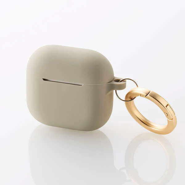 Elecom AVA-AP06SCJGB Airpods Gen4 Silicon Case (Greige) - Image 3