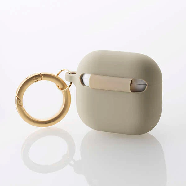 Elecom AVA-AP06SCJGB Airpods Gen4 Silicon Case (Greige) - Image 4