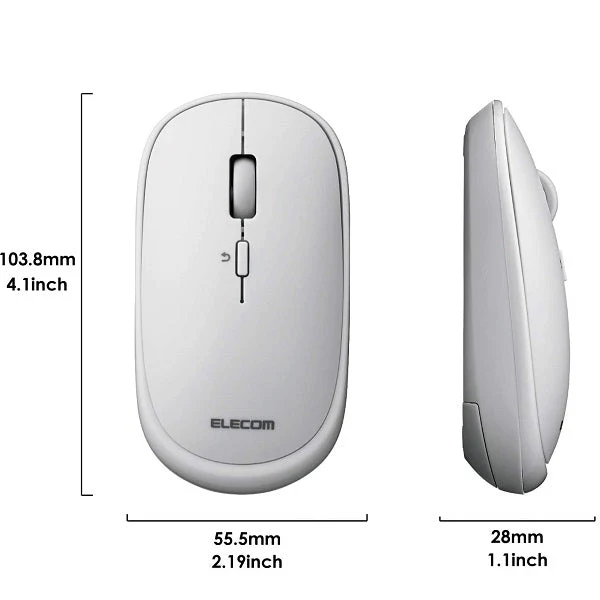 Elecom Blue LED Wireless Mouse (Gray) - Image 4